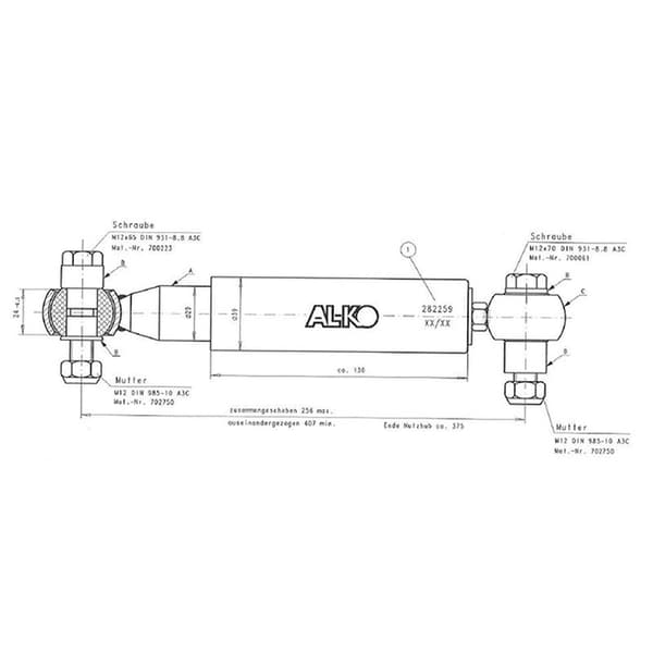 AL-KO Octagon støtdemper blå 1350 - 2700 kg