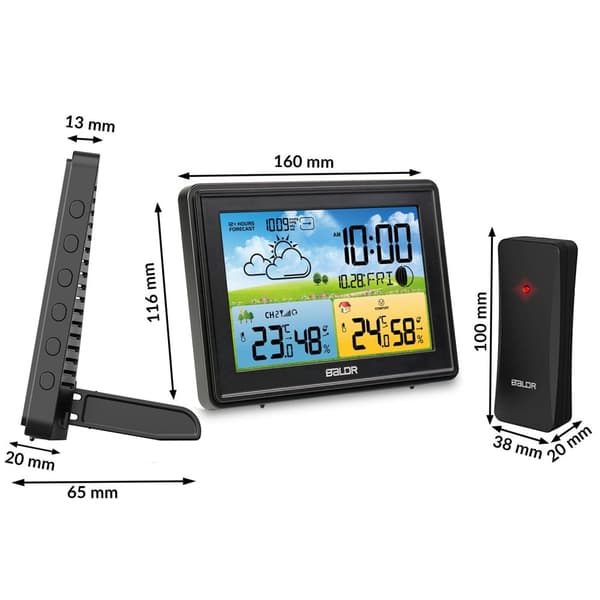 Vejrstation med display BD-908 sort