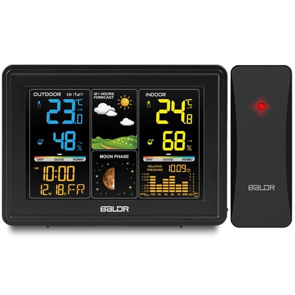 Vejrstation med display BD-907 sort