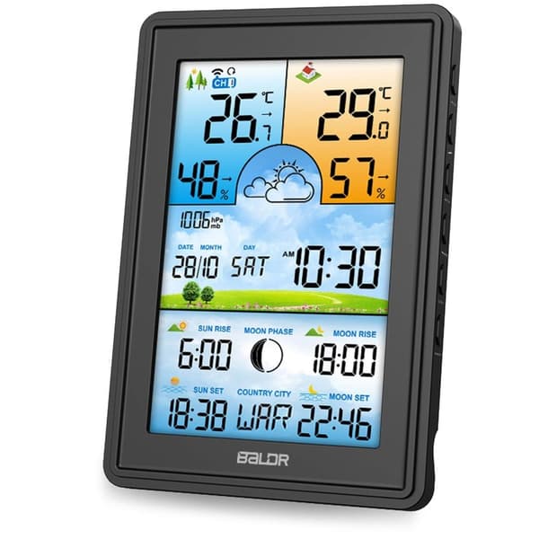 Väderstation med display BD-906 svart