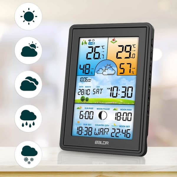 Väderstation med display BD-906 svart