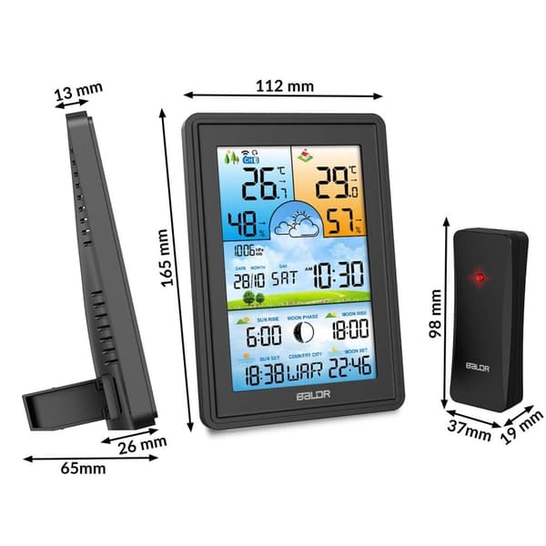 Väderstation med display BD-906 svart