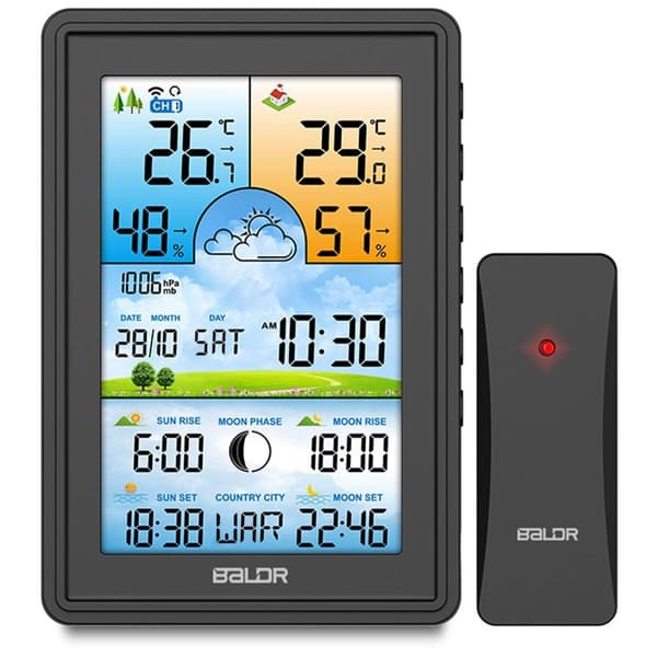 Väderstation med display BD-906 svart