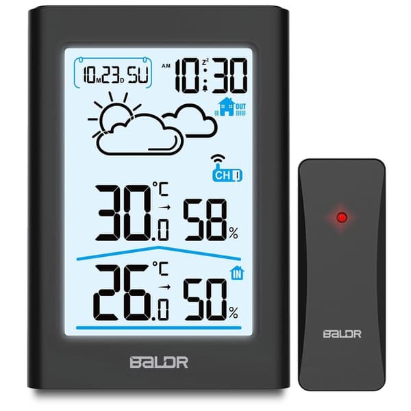 Väderstation med display BD-911 svart