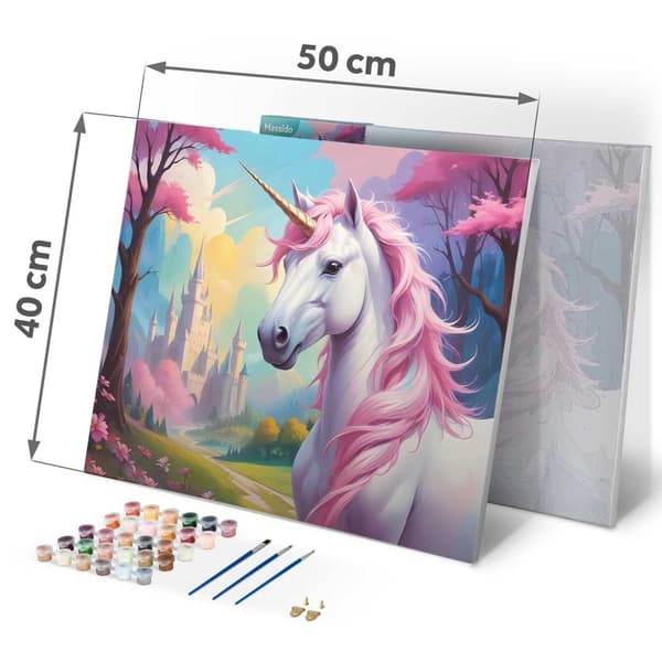 Maleri etter tall 40x50 cm Massido Unicorn