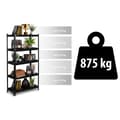 Miniatyrbillede 8 af 9: Metal lagerhylde 180 x 90 x 40 cm Humberg HR-851 sort