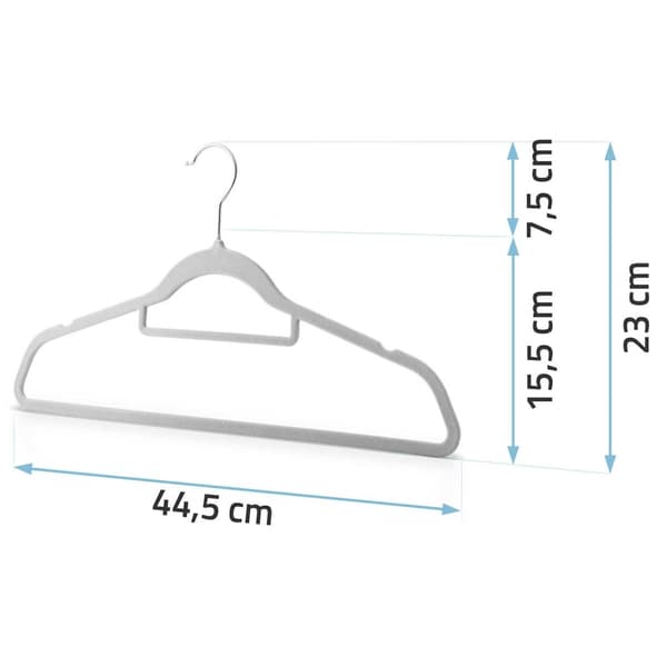 Tøjbøjler i velour 20 stk MS-859 Massido