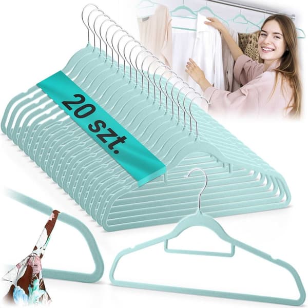 Tøjbøjler i velour 20 stk MS-859 Massido
