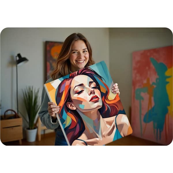 Maleri etter tall 40x50 cm Massido Portrett av en kvinne