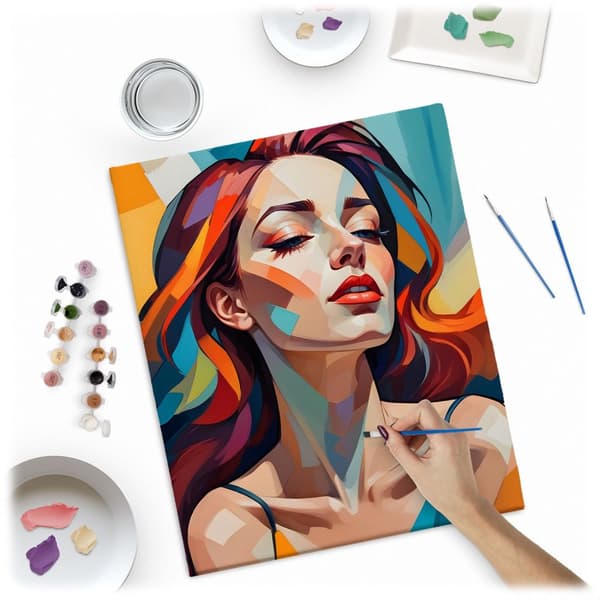 Maleri etter tall 40x50 cm Massido Portrett av en kvinne