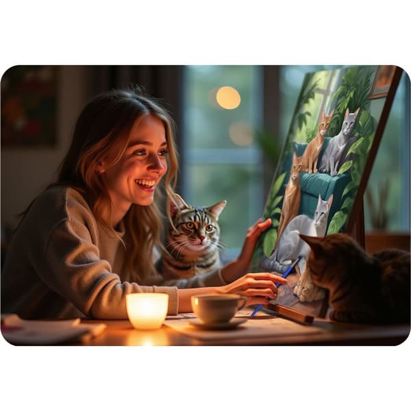 Maleri efter tal 40x50 cm Massido Cats