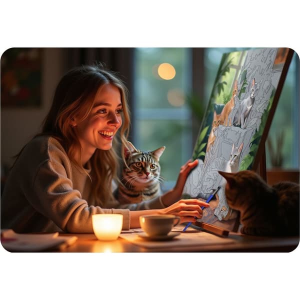 Maleri efter tal 40x50 cm Massido Cats