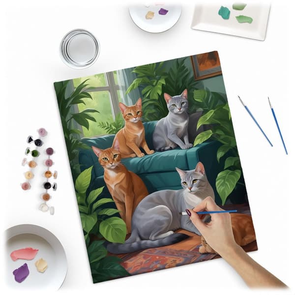 Maleri efter tal 40x50 cm Massido Cats