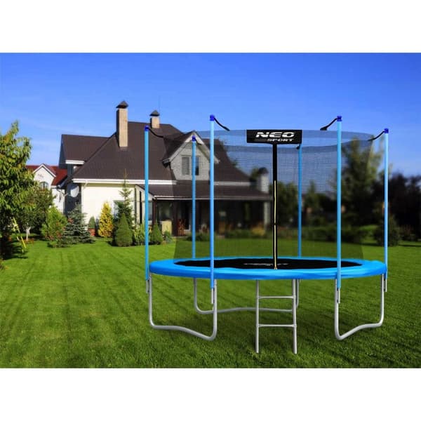 8ft/252cm havetrampolin med indvendigt net og Neo-Sport stige