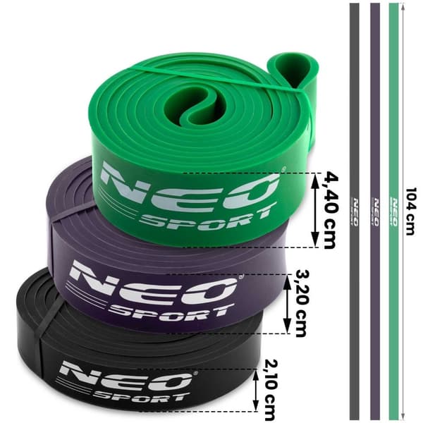 NS-960 Neo-Sport treningsmotstandsbåndsett, 3 stk