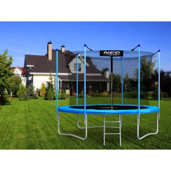 Trädgårdstrampolin 10ft/312cm med innernät och stege Neo-Sport