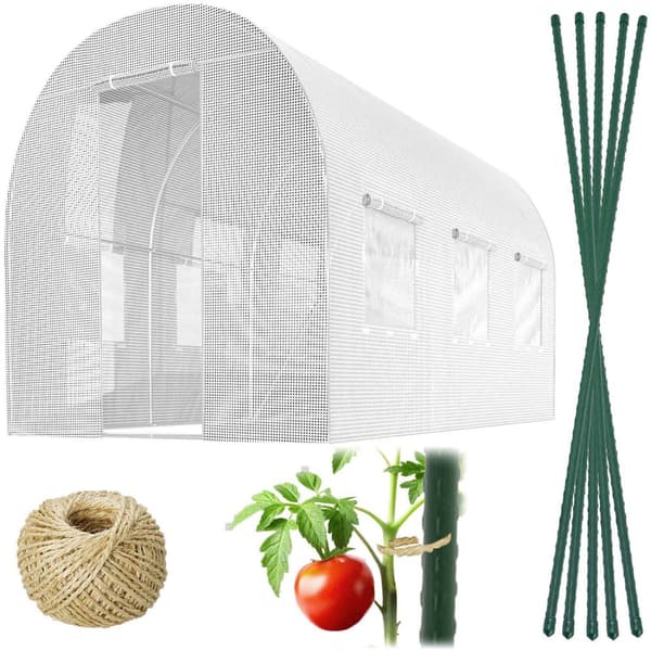 Trädgårdstunnel 2 x 3,5 m (7 m2) vit Plonos