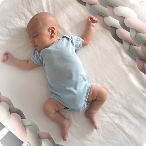 Ricokids crib wrap 2m ​​- rosa og grå