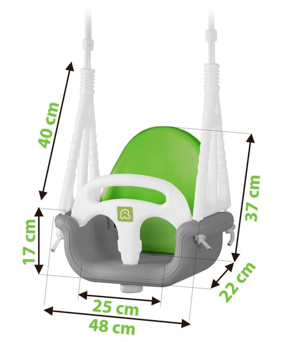 Ricokids Elephant 3i1 spandgynge, grå og grøn