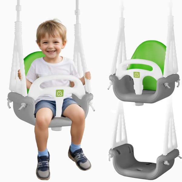 Ricokids Elephant 3i1 spandgynge, grå og grøn