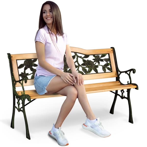 Parkbenk med ryggstøtte 123,5 x 74 x 48 cm Gardi Rose Sofotel