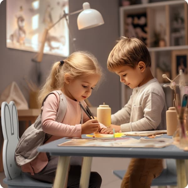 Ricokids RC-847 Bunny bord med to stole til børn
