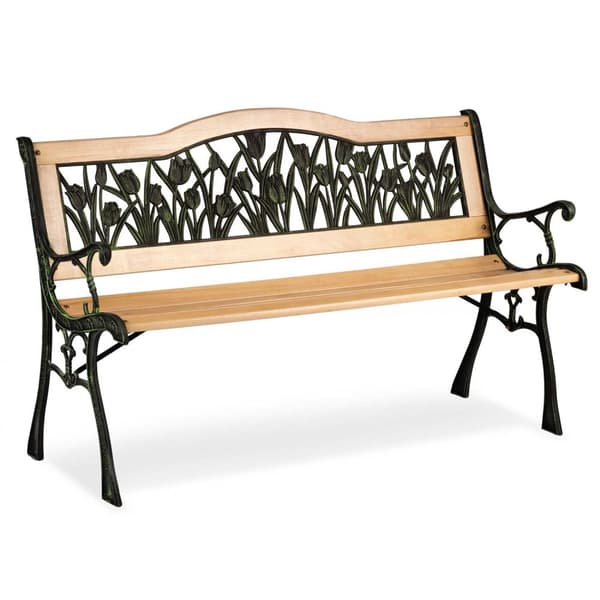Parkbänk med ryggstöd 123,5 x 74 x 48 cm Gardi Tulip Sofotel