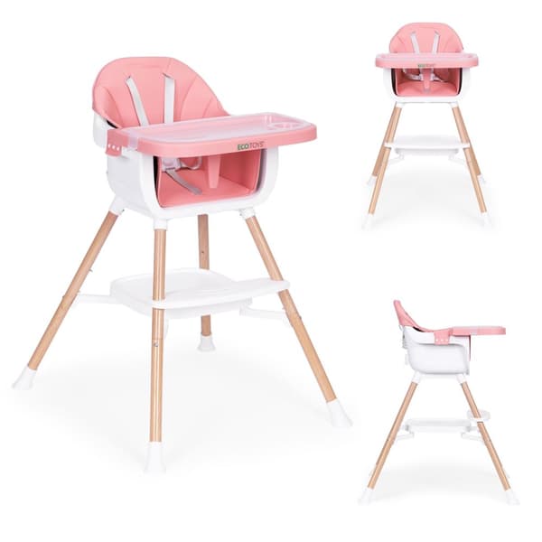 Børnefødestol 2-i-1, pink, ØKOLEGGE