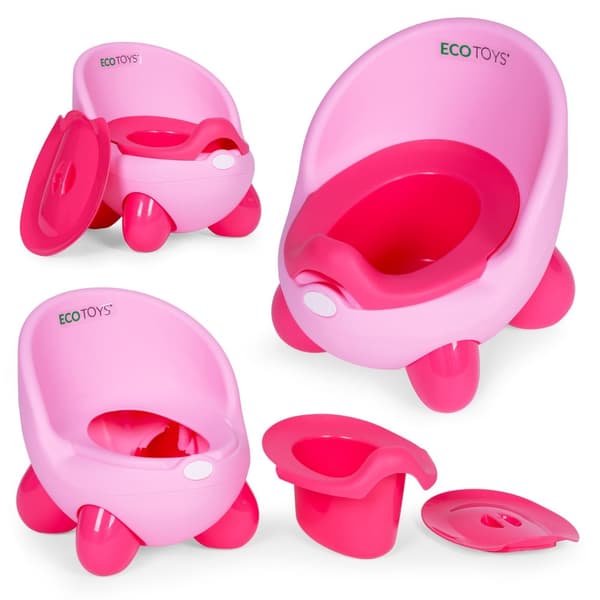 Potta-wc-istuin lapsille, irrotettava sisäosa, liukumattomat jalat, vaaleanpunainen, ECOTOYS