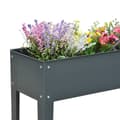 Miniatyrbillede 8 af 10: Højbed urtebed plantekasse med fødder og 3 drænhuller 100 x 30 x 80 cm lavet af metal til have og altan
