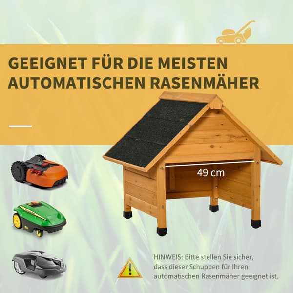 Tregarasje for gressklipperrobot gressklipper carport 75x76x70 cm gul, sol- og regnbeskyttelse for gressroboter