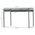 Miniatyrbillede 4 af 10: Pergola havepavillon terrasseoverdækning med skydetag 298 x 213 x 221 cm, grå, vejrbestandig polyester til have og terrasse