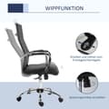 Miniatyrbilde 6 av 10: Kontorstol ergonomisk lederstol med vippefunksjon, høydejusterbar, trukket i kunstskinn og skum, svart