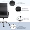 Miniatyrbilde 8 av 10: Kontorstol ergonomisk lederstol med vippefunksjon, høydejusterbar, trukket i kunstskinn og skum, svart