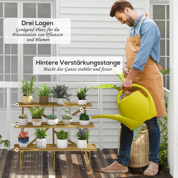 Istuta portaat kukkahylly 3 askelmaa kuusi 120x80x78cm puutarhaparvekkeelle ja terassille
