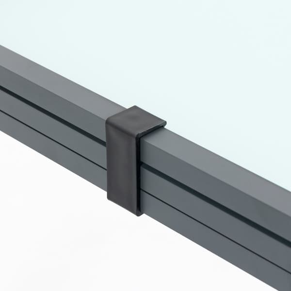 Hagebord spisebord med herdet glassplate 160-210 cm uttrekkbart, aluminium, rektangulært, gråhvitt for balkong og hagemøbler