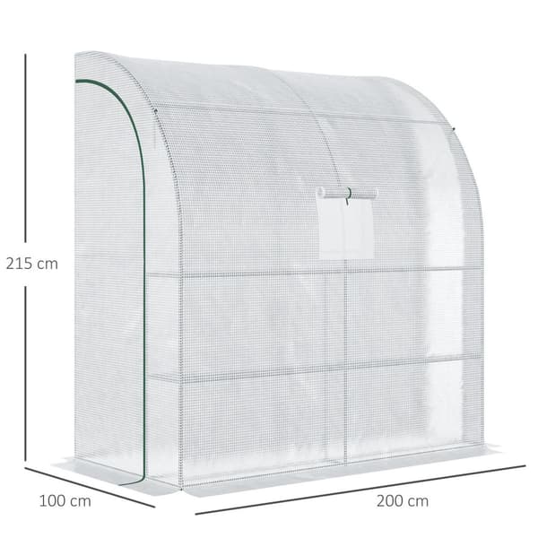 Folie drivhus tomat drivhus 200x100x215cm med netvinduer og rulledøre UV-beskyttelse i hvid til planter og have