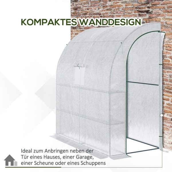 Folie drivhus tomat drivhus 200x100x215cm med netvinduer og rulledøre UV-beskyttelse i hvid til planter og have