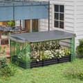 Miniatyrbillede 3 af 10: Højbed i stål med fuglebeskyttelsesnet, mørkegrå haveseng til altan og terrasse, 230x110x110cm, ideel solafskærmning