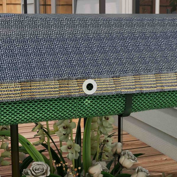 Højbed i stål med fuglebeskyttelsesnet, mørkegrå haveseng til altan og terrasse, 230x110x110cm, ideel solafskærmning
