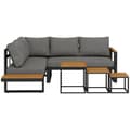 Miniatyrbilde 1 av 10: 5-delt hagemøbelsett med hjørnesofa og dobbel sofa, salongbord, balkongmøbelsett med sittepute, hagesalongsett, grå