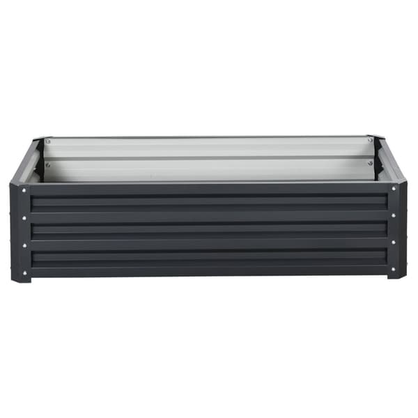 Højbed af stål, rustfri plantekasse 120 x 60 x 30,5 cm, åbent grøntsagsbed & urtebed til have og altan, grå