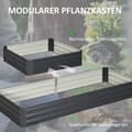 Pikkukuva 6 / 10: Teräksestä valmistettu korotettu sänky 241 x 90,5 x 30 cm kasvilaatikko kukkalaatikko puutarhapeti yrttipeti vihannespeti harmaa puutarhan ystäville