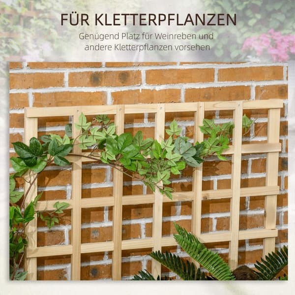 3-etagers højbed med espalier, plantekasse i træ, 95 x 95 x 110 cm, ideel til grøntsager, blomster og krydderurter i haven