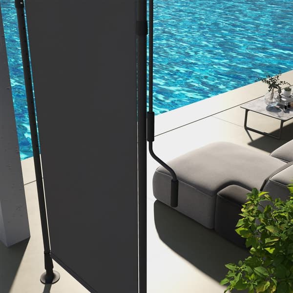 Vertikal markis Solskydd Balkong Rullgardin 120x220-310cm Väderbeständig med vev Polyester Mörkgrå för uteplats & trädgård