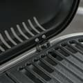Miniatyrbilde 9 av 10: Gassgrill BBQ grillvogn sammenleggbar med 2 brennere og grillnett, rustfritt stål svart sølv, sidehylle med hjul, 2,34 kW, 100x41,6x82,5cm