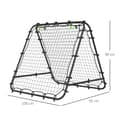 Miniatyrbilde 4 av 10: Football Rebounder Kickback Goal Rebound Veggnett Dobbeltsidig Rebound Justerbar i 5 nivåer for fotballtrening Stål Svart 100 x 95 x 90 cm
