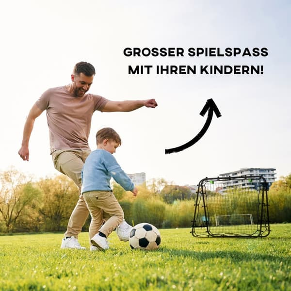 Football Rebounder Kickback Goal Rebound Veggnett Dobbeltsidig Rebound Justerbar i 5 nivåer for fotballtrening Stål Svart 100 x 95 x 90 cm