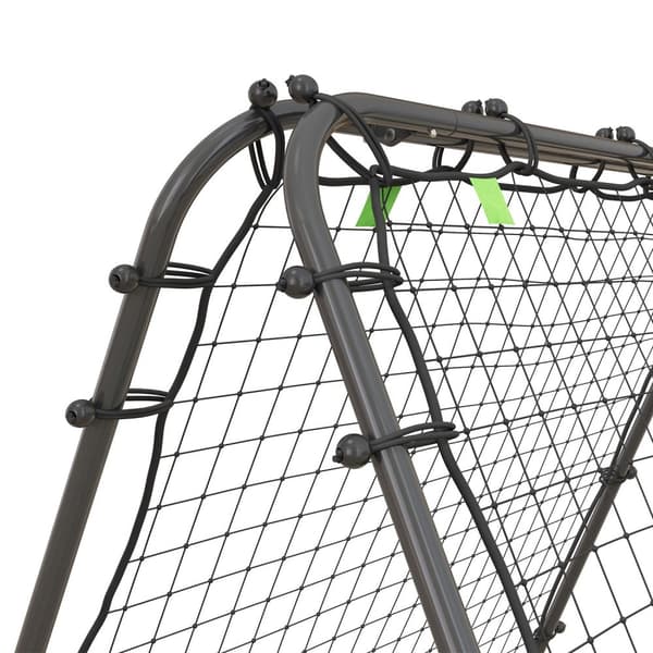 Football Rebounder Kickback Goal Rebound Veggnett Dobbeltsidig Rebound Justerbar i 5 nivåer for fotballtrening Stål Svart 100 x 95 x 90 cm