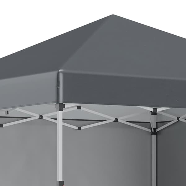 Sammenleggbar paviljong 2,97 x 2,97 m med sidevegger, UV-beskyttelse campingtelt, partytelt med sandsekk, stål mørk grå til hage og terrasse